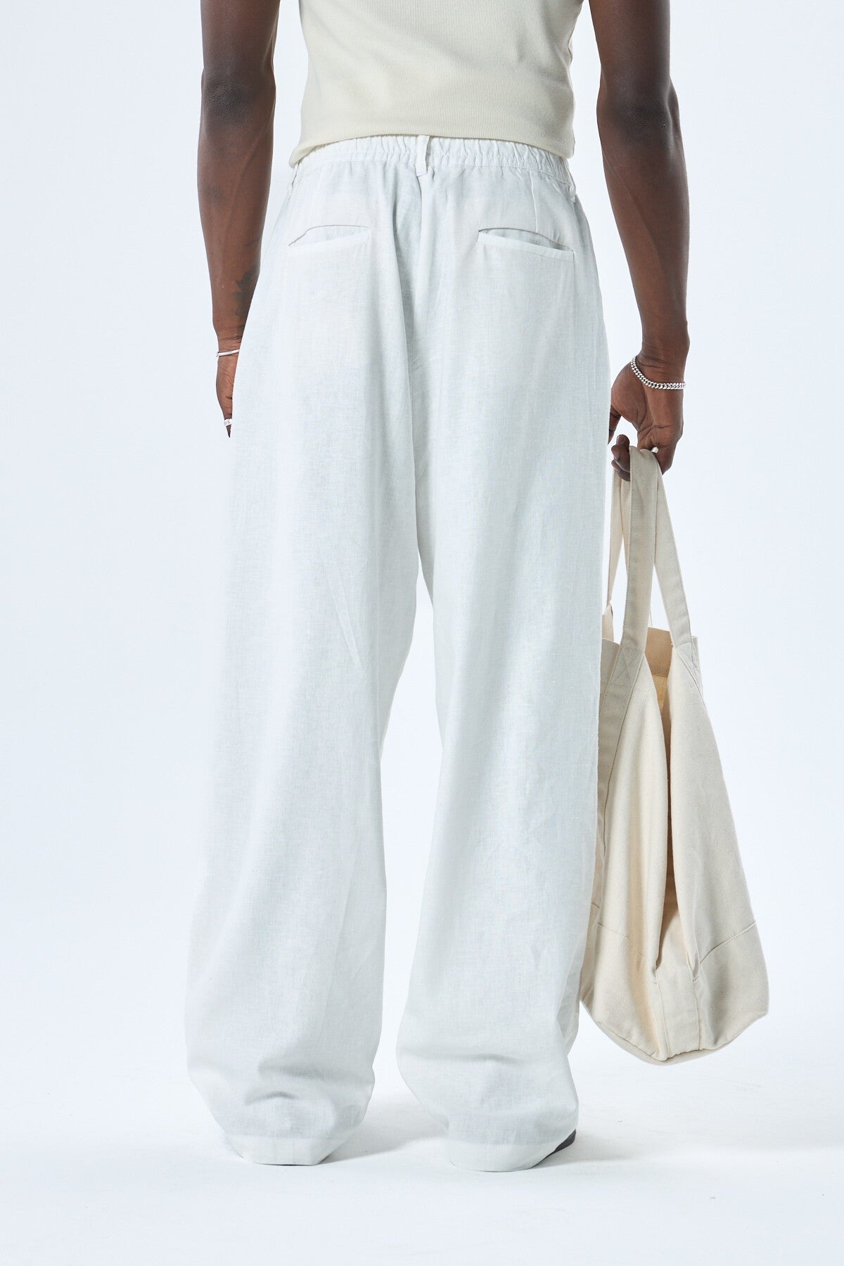 %100 Keten Baggy Pantolon