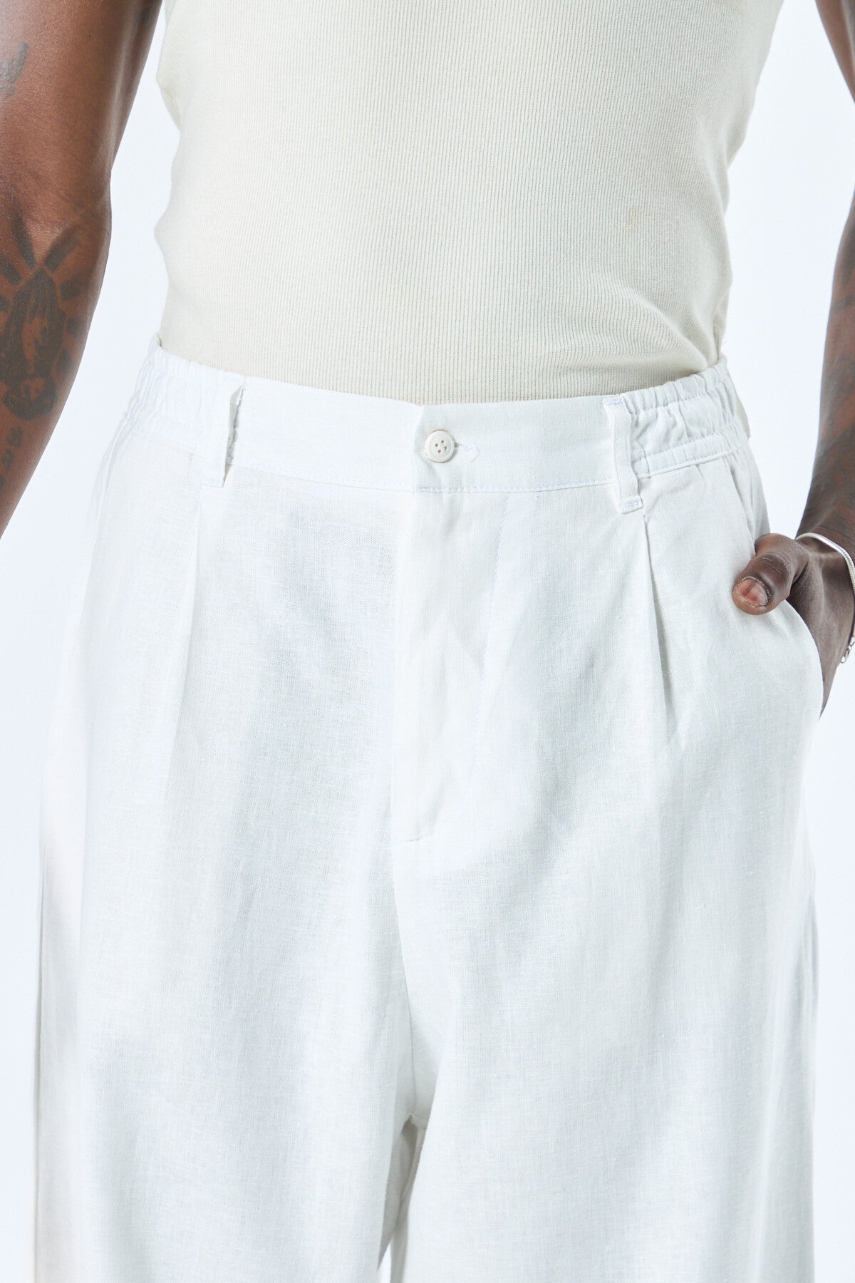 %100 Keten Baggy Pantolon