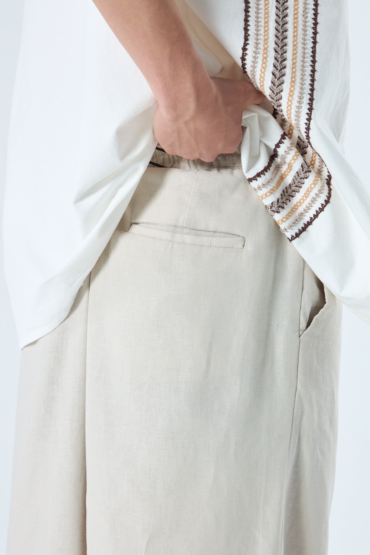 %100 Keten Baggy Pantolon