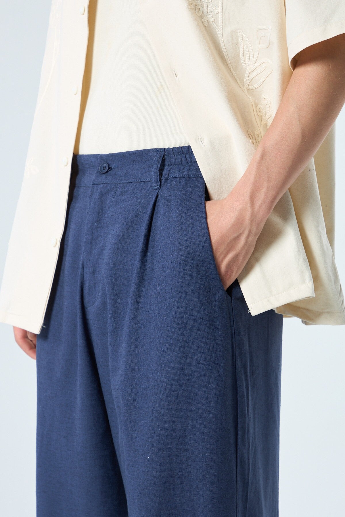 %100 Keten Baggy Pantolon