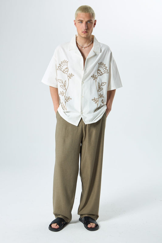 %100 Keten Baggy Pantolon