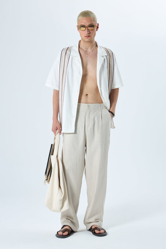 %100 Keten Baggy Pantolon