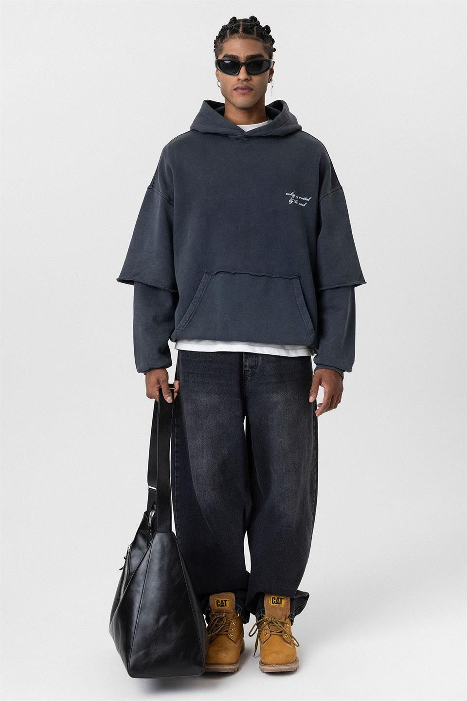 Oversize Baskılı Kol Detaylı Sweatshirt