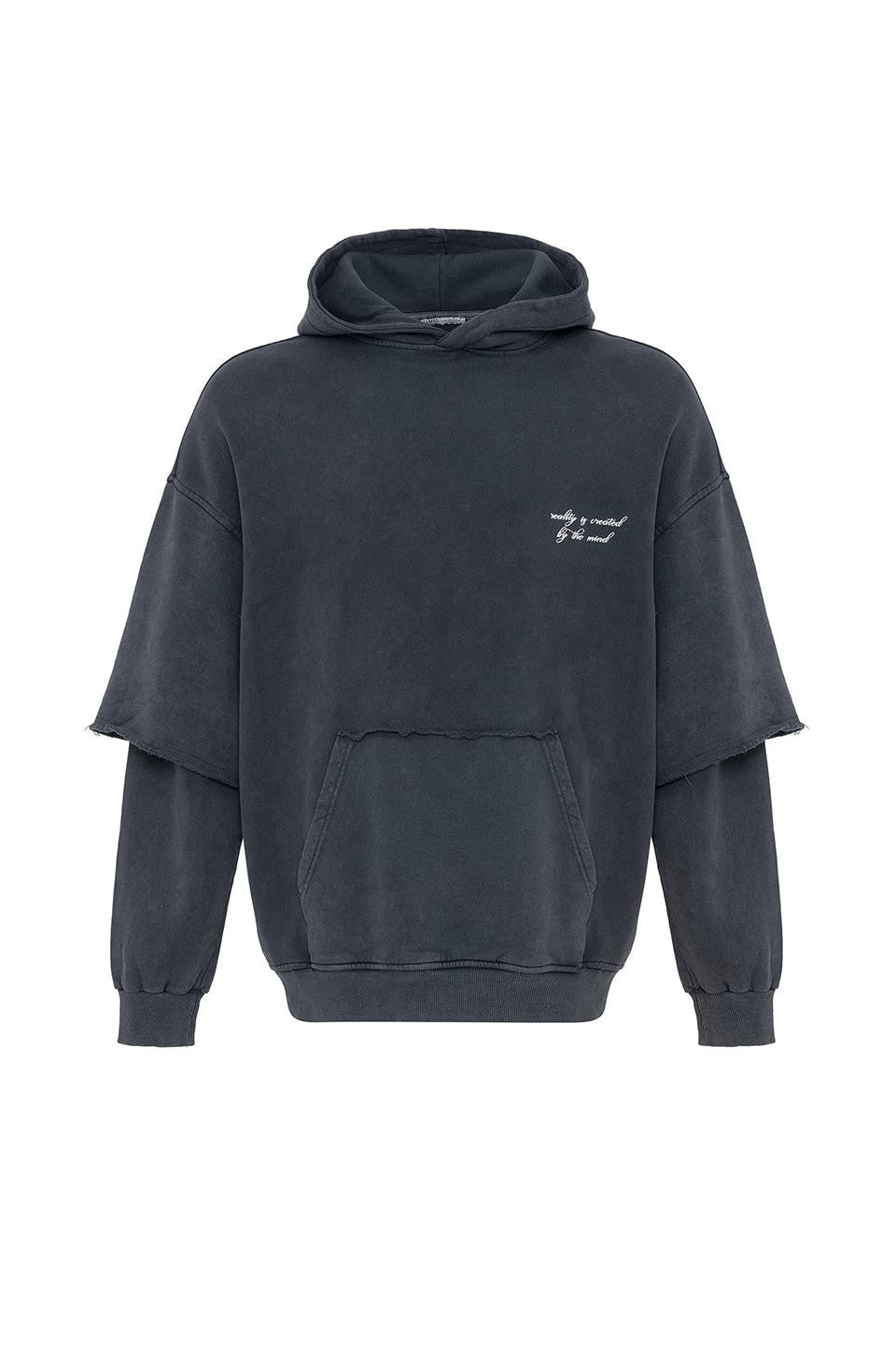 Oversize Baskılı Kol Detaylı Sweatshirt