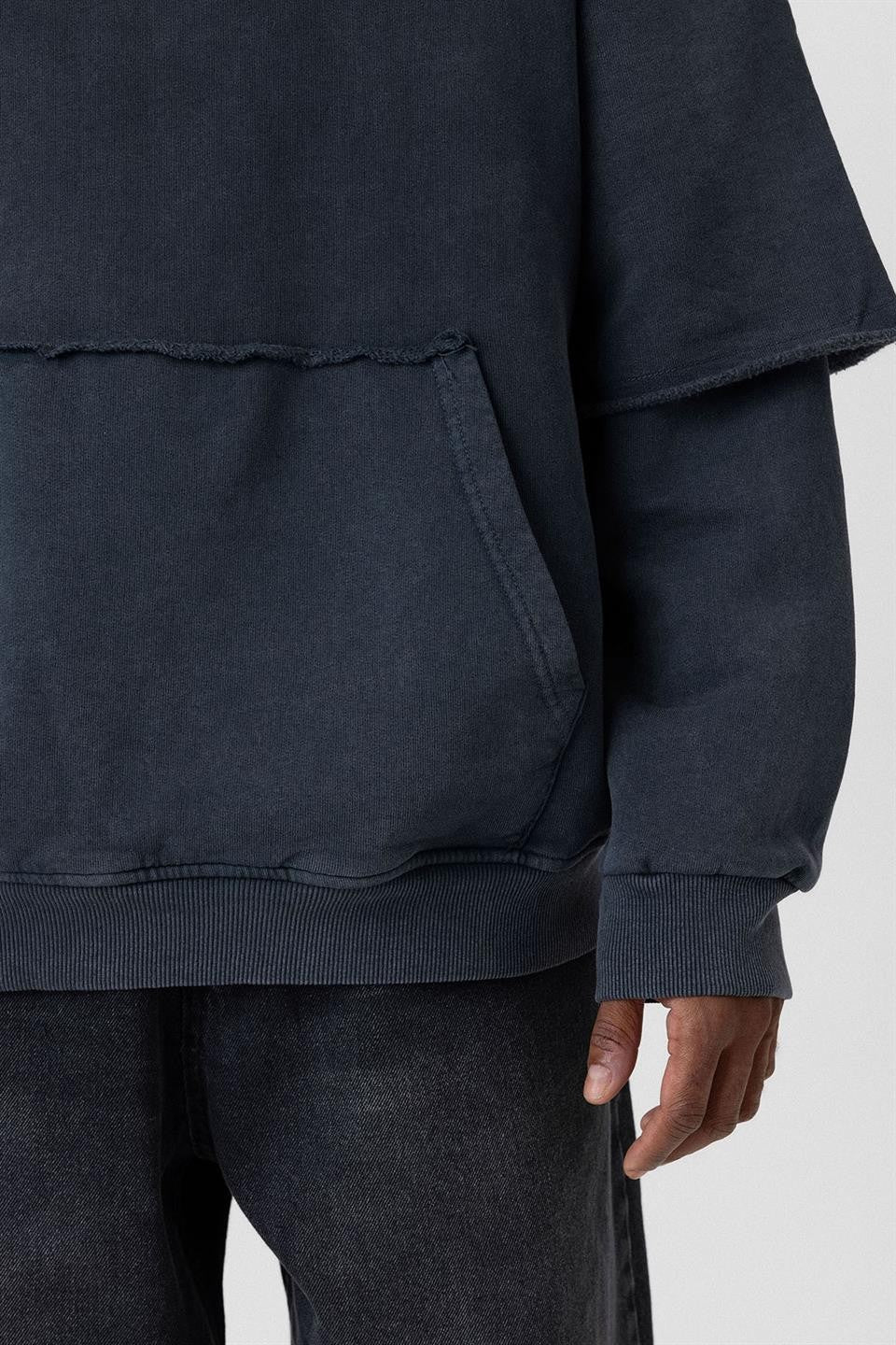 Oversize Baskılı Kol Detaylı Sweatshirt