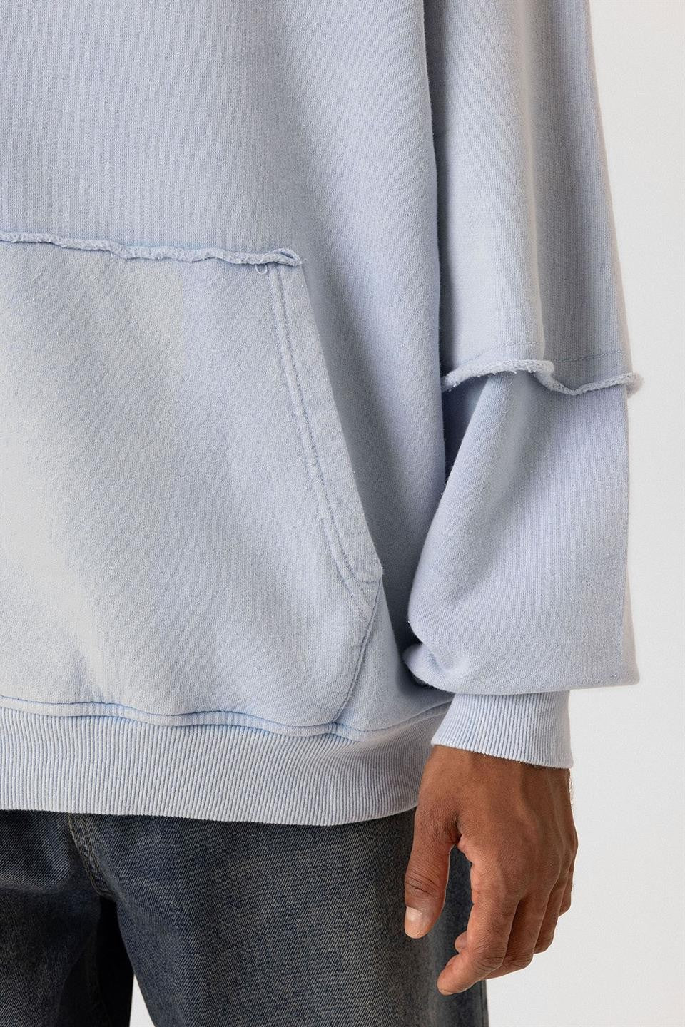 Oversize Baskılı Kol Detaylı Sweatshirt