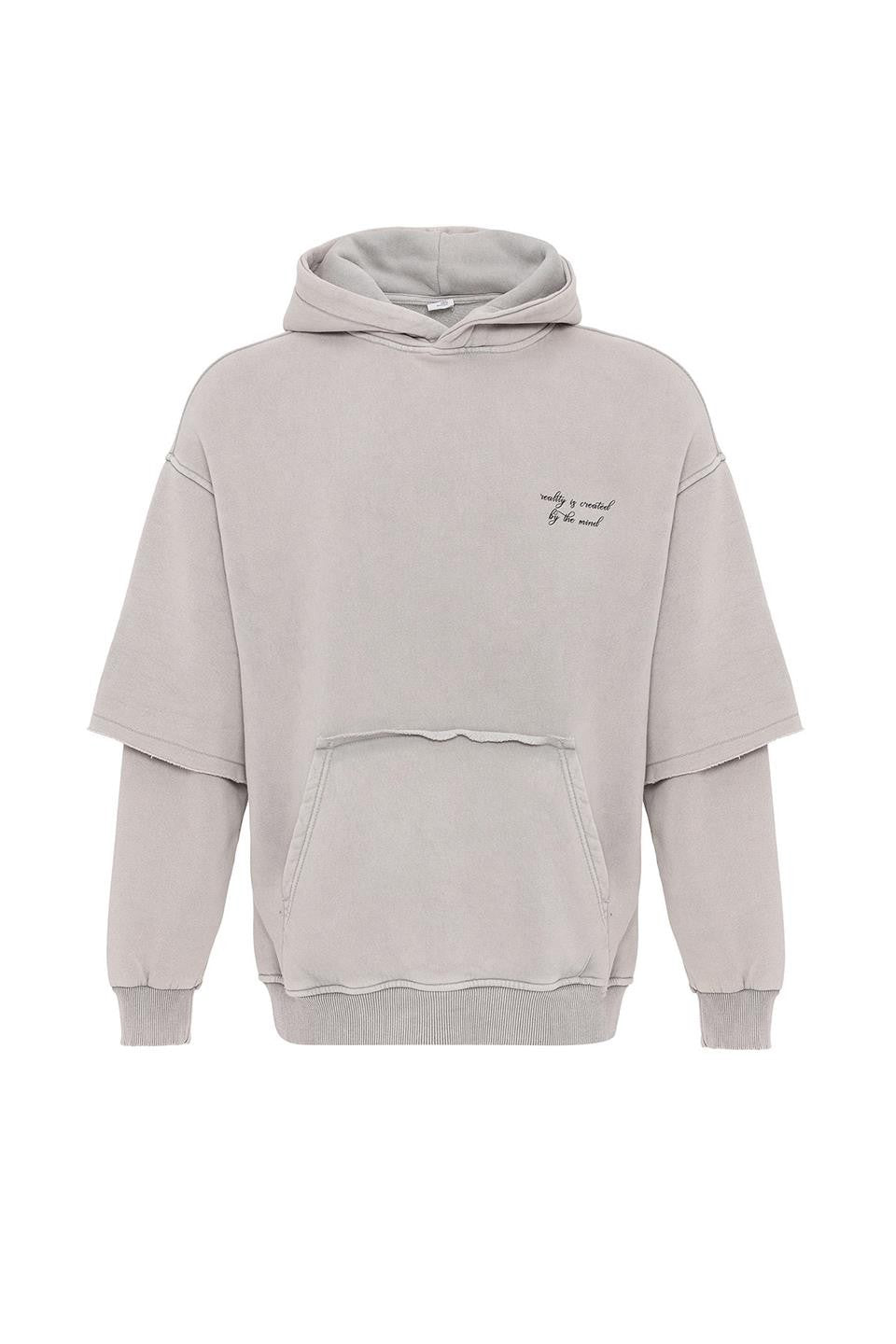 Oversize Baskılı Kol Detaylı Sweatshirt