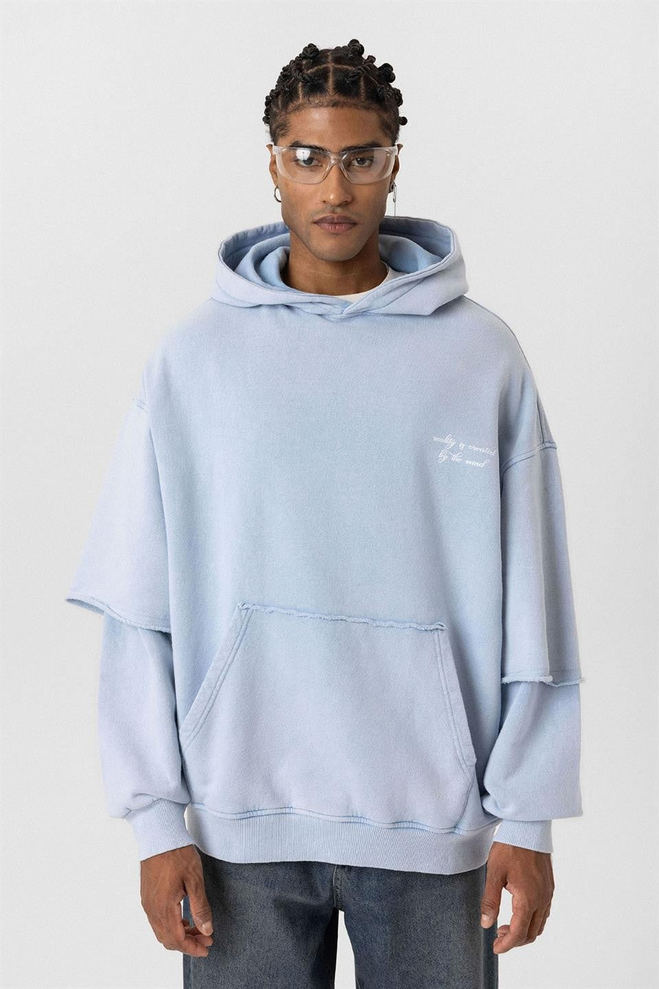 Oversize Baskılı Kol Detaylı Sweatshirt