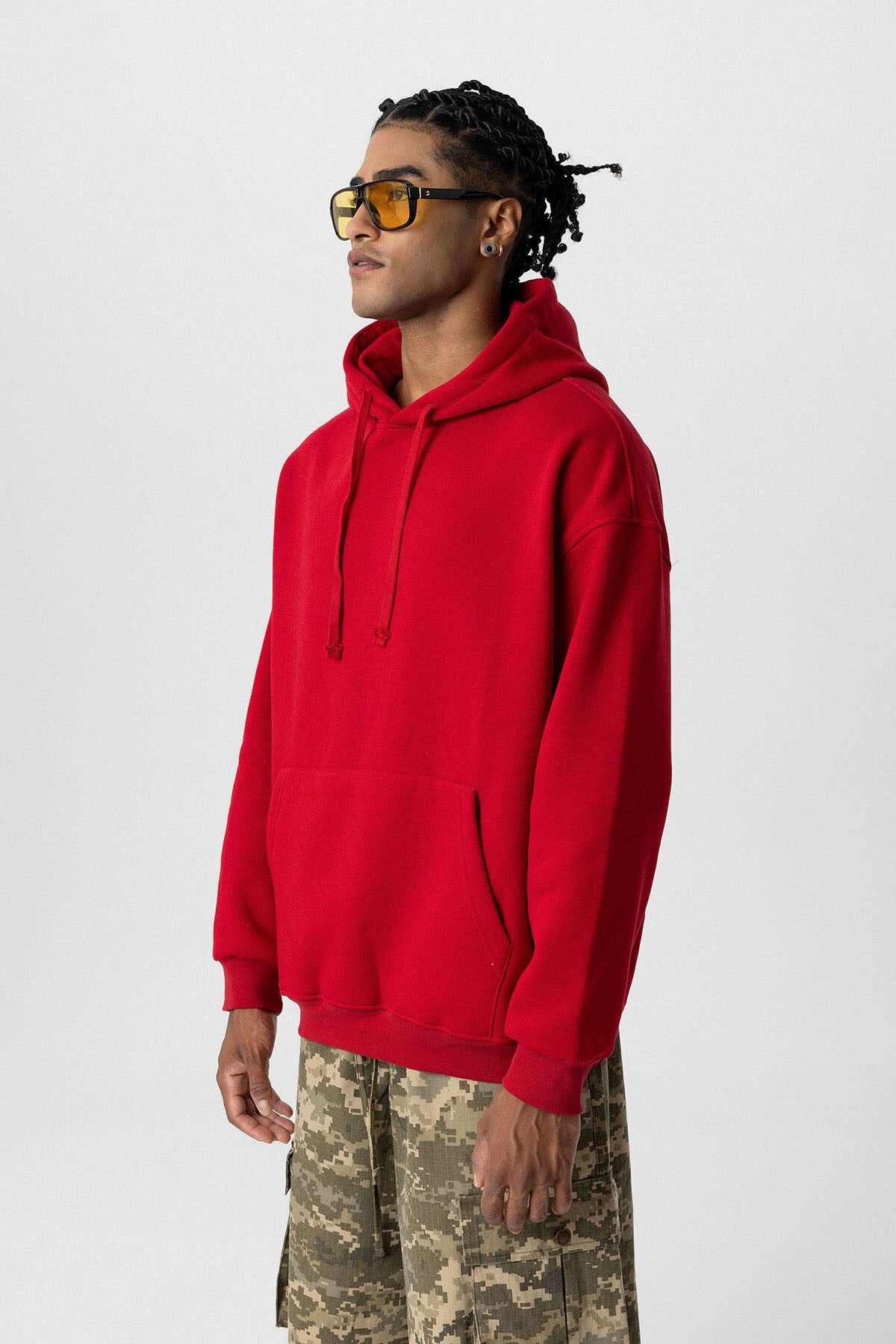 Basic Oversize Kapüşonlu Cep Detaylı Sweatshirt