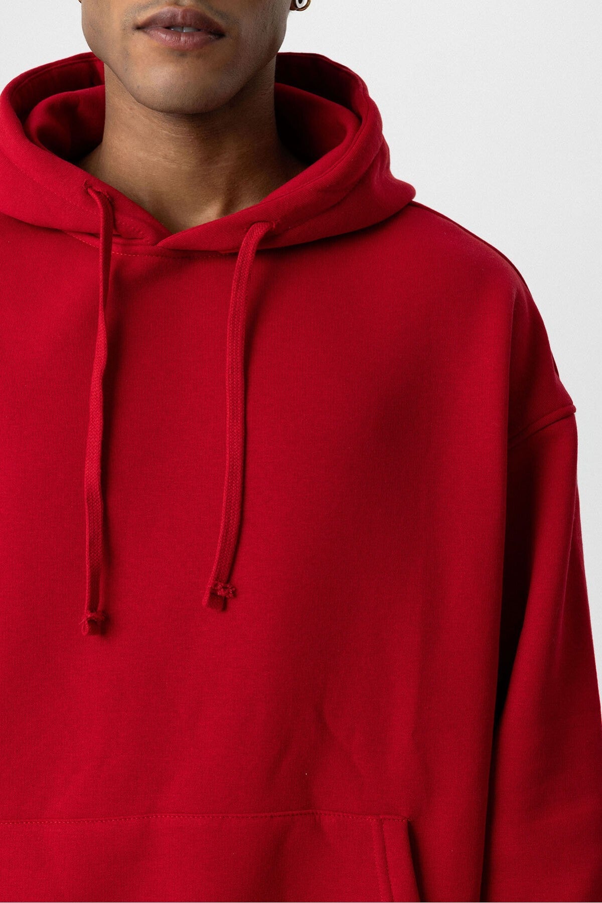 Basic Oversize Kapüşonlu Cep Detaylı Sweatshirt