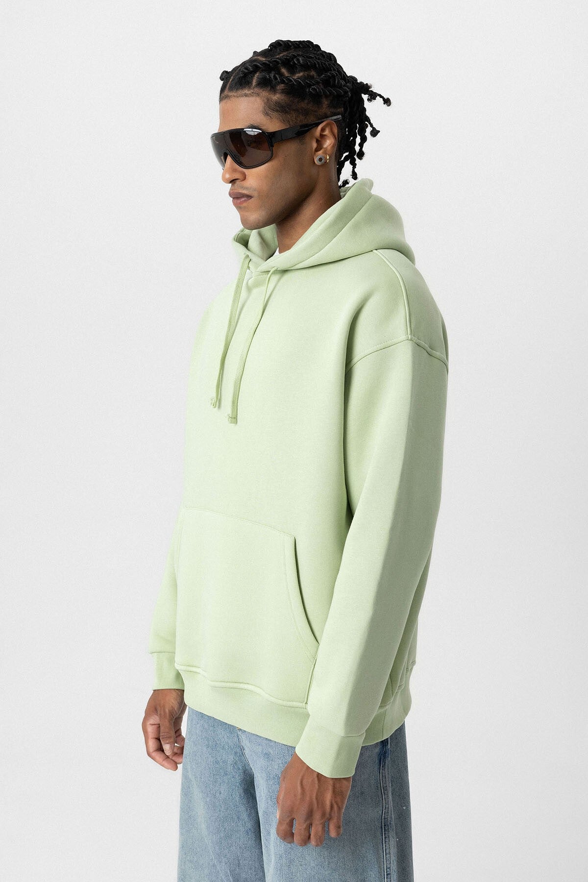 Basic Oversize Kapüşonlu Cep Detaylı Sweatshirt