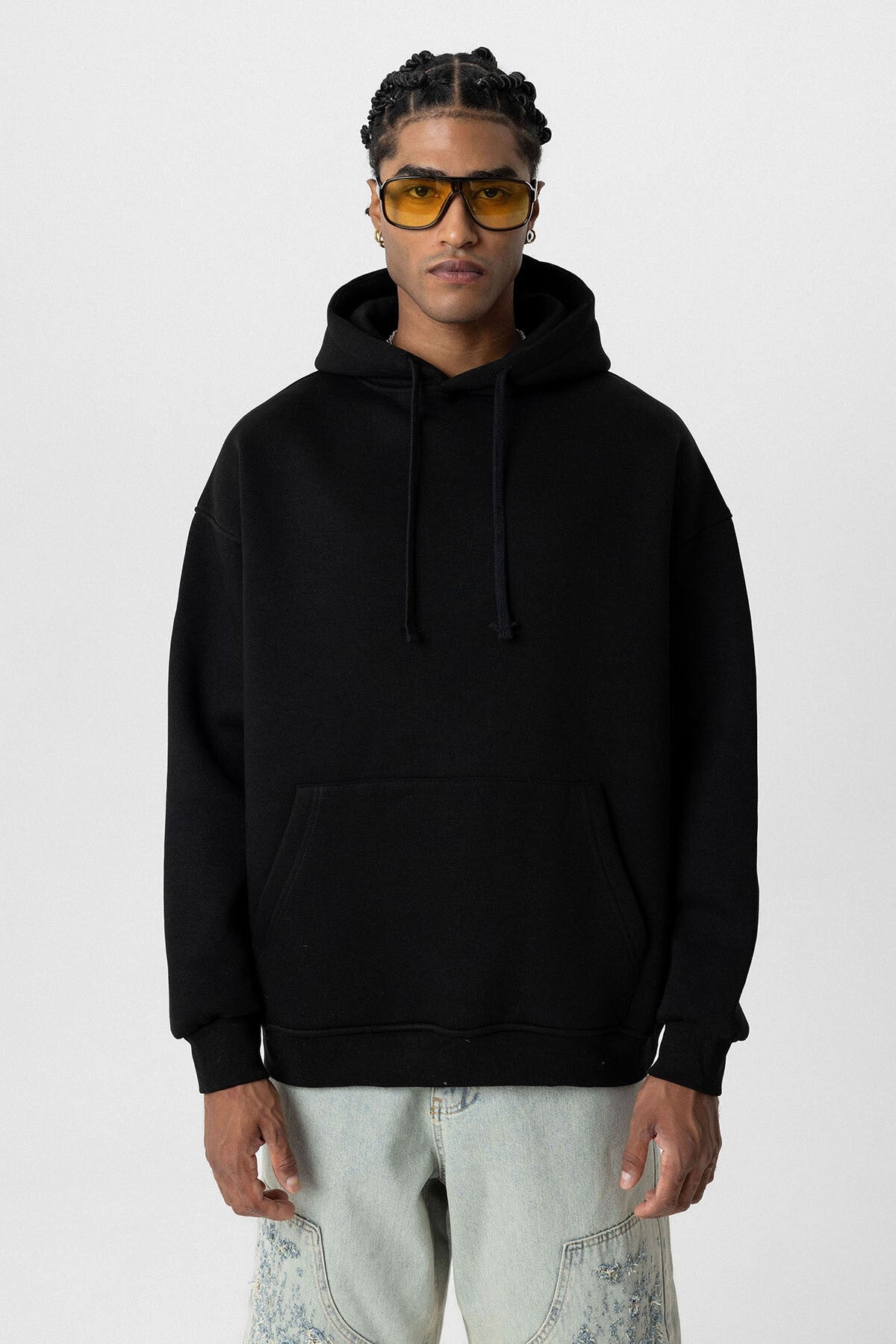 Basic Oversize Kapüşonlu Cep Detaylı Sweatshirt