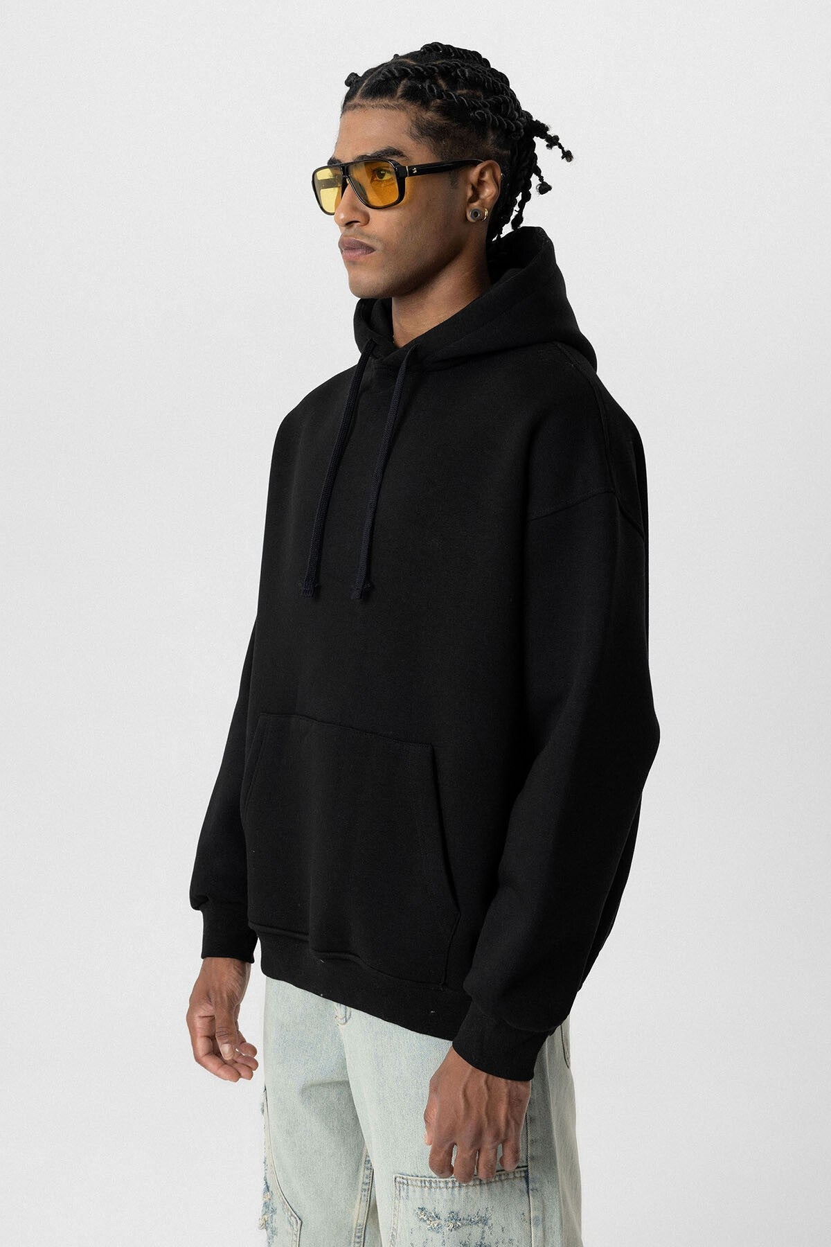 Basic Oversize Kapüşonlu Cep Detaylı Sweatshirt