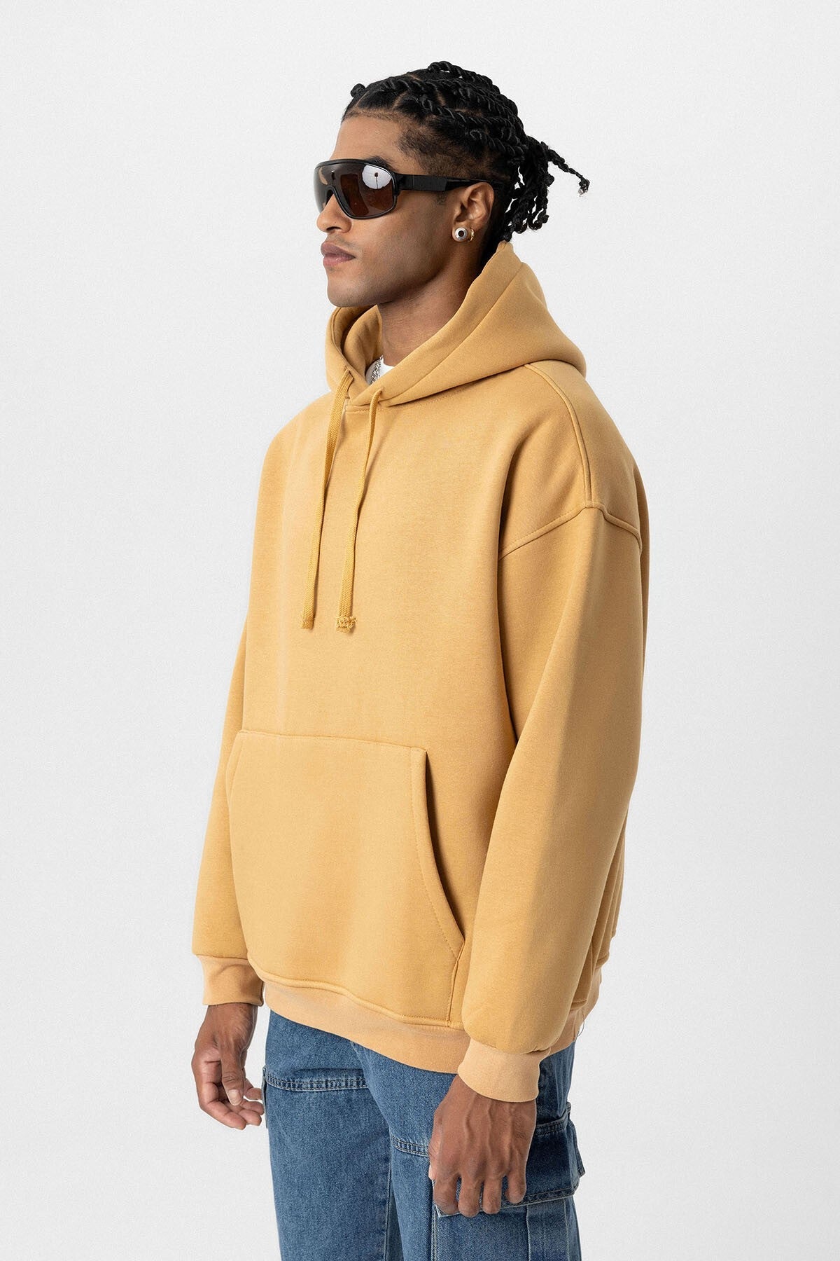 Basic Oversize Kapüşonlu Cep Detaylı Sweatshirt
