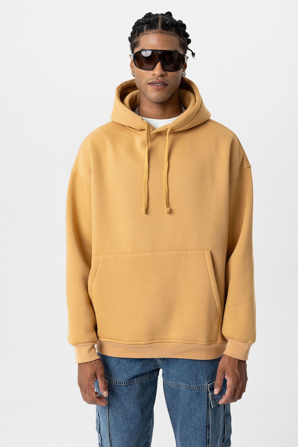 Basic Oversize Kapüşonlu Cep Detaylı Sweatshirt