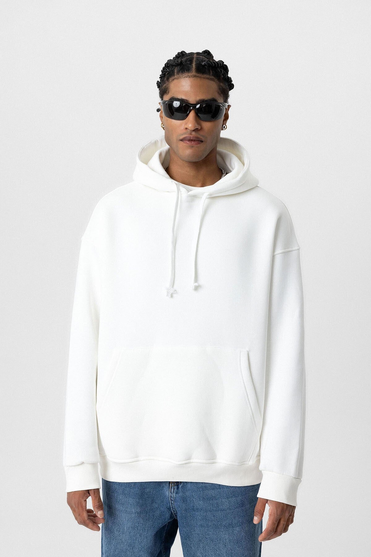 Basic Oversize Kapüşonlu Cep Detaylı Sweatshirt