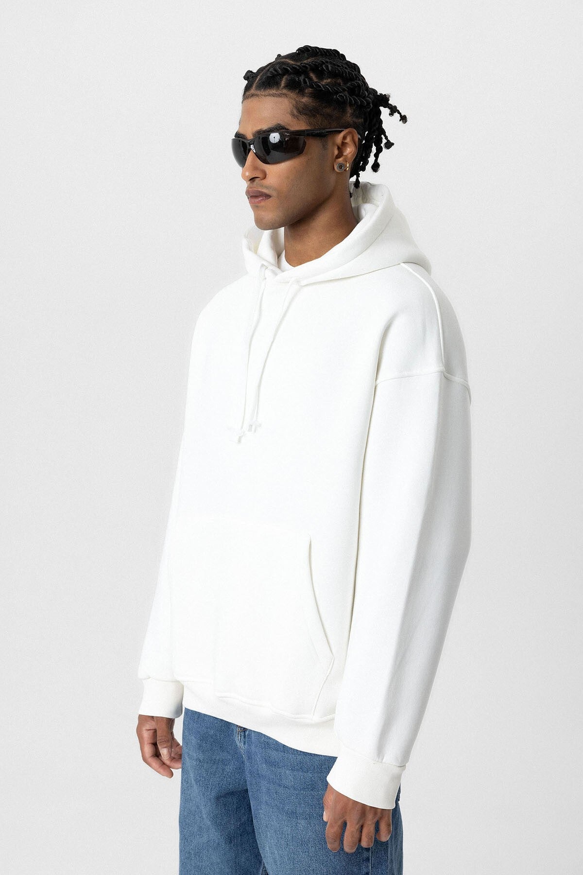 Basic Oversize Kapüşonlu Cep Detaylı Sweatshirt
