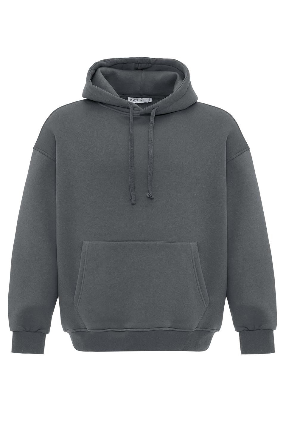 Basic Oversize Kapüşonlu Cep Detaylı Sweatshirt