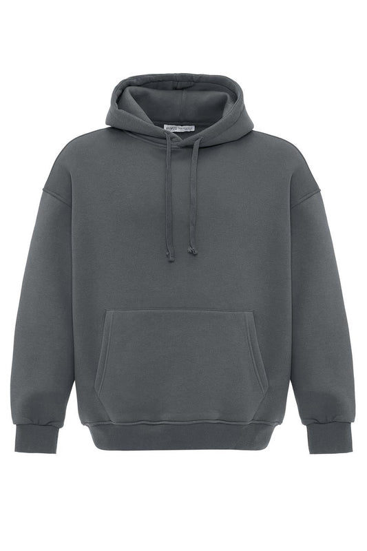 Basic Oversize Kapüşonlu Cep Detaylı Sweatshirt