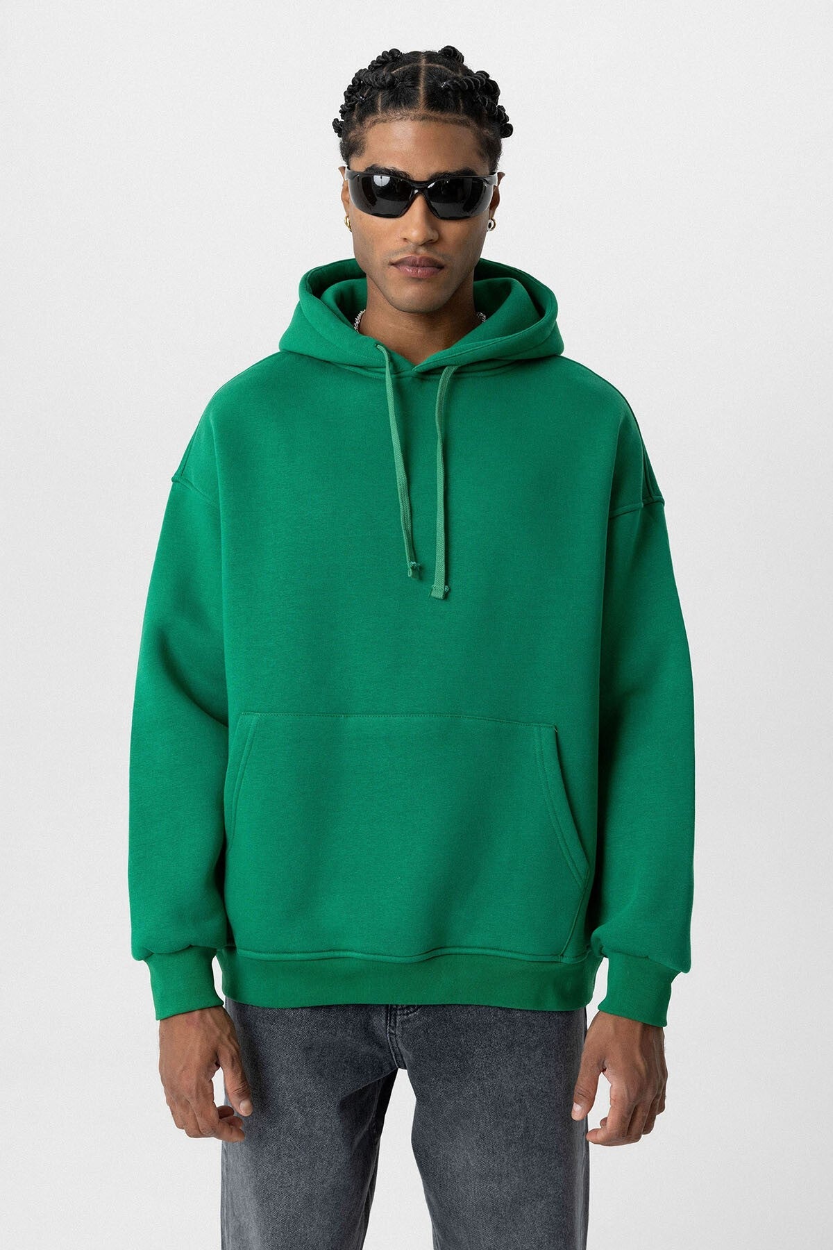 Basic Oversize Kapüşonlu Cep Detaylı Sweatshirt