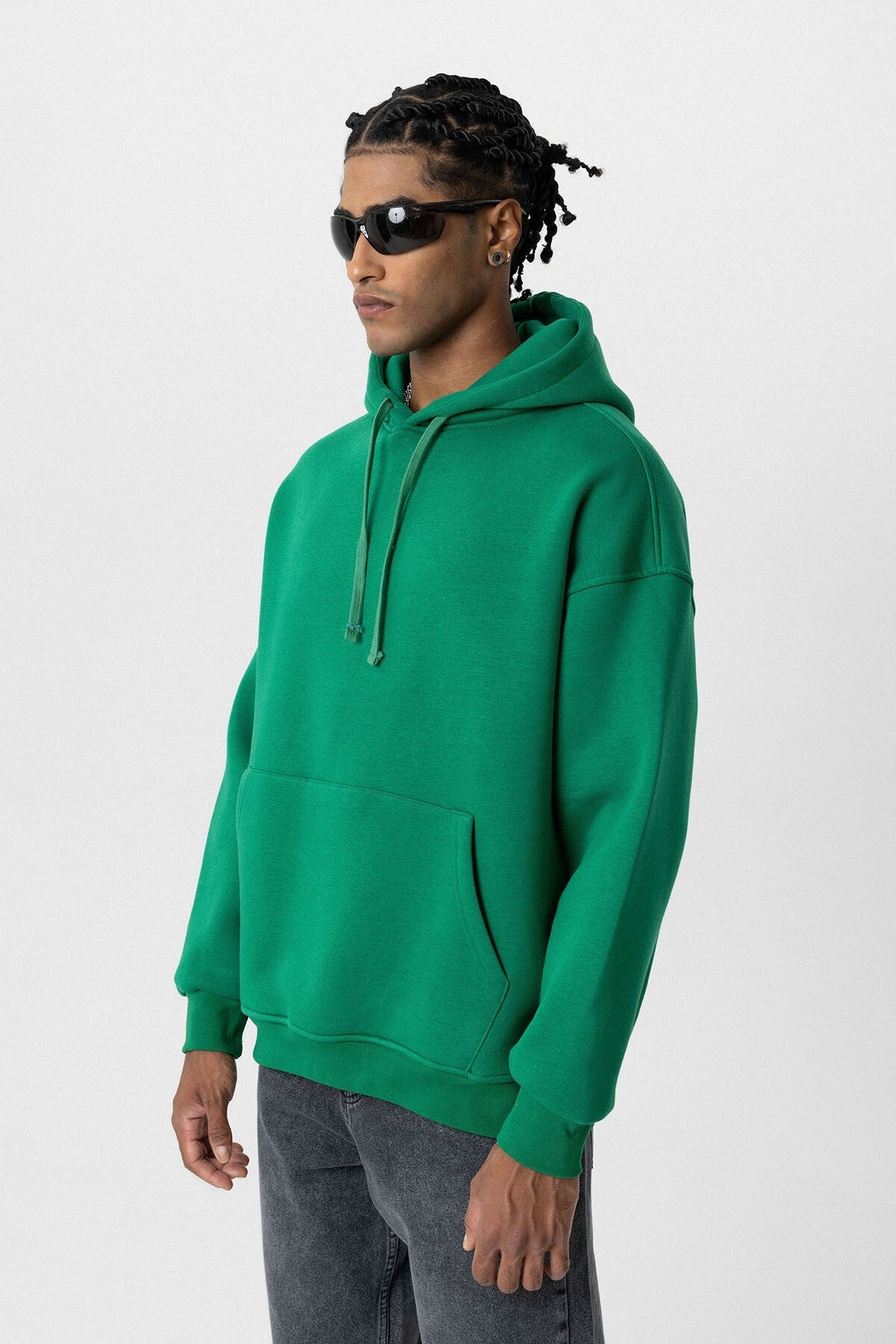 Basic Oversize Kapüşonlu Cep Detaylı Sweatshirt