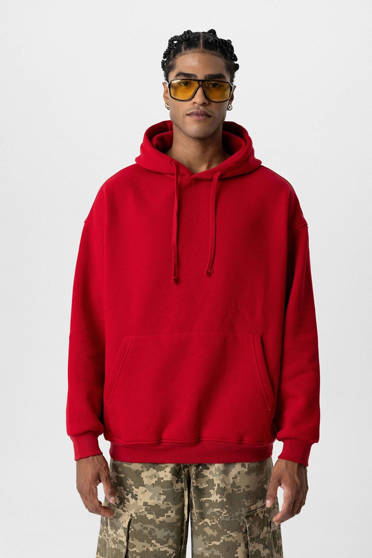Basic Oversize Kapüşonlu Cep Detaylı Sweatshirt