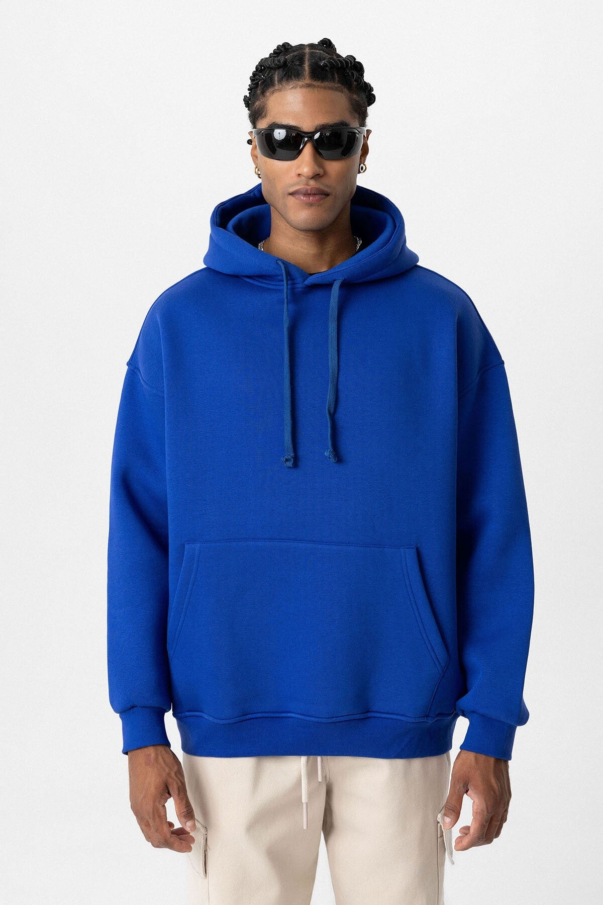 Basic Oversize Kapüşonlu Cep Detaylı Sweatshirt