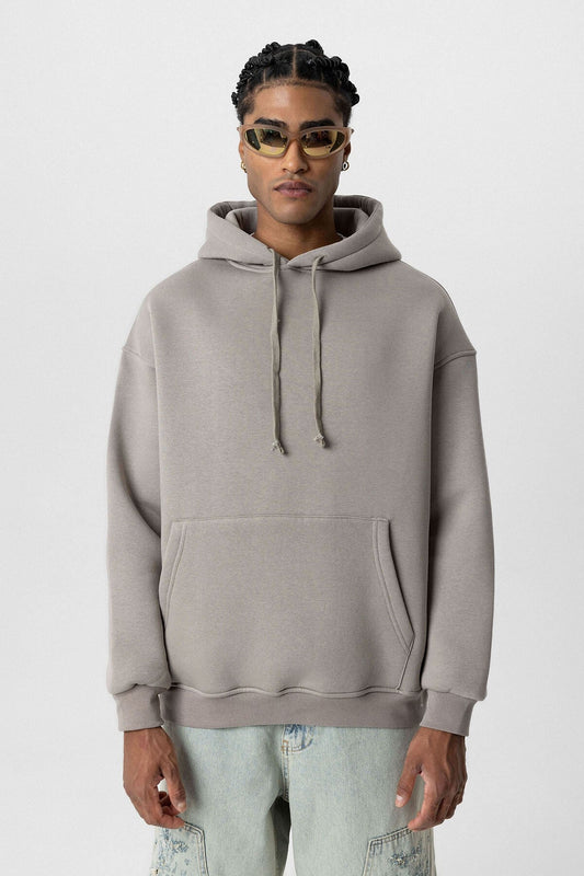 Basic Oversize Kapüşonlu Cep Detaylı Sweatshirt