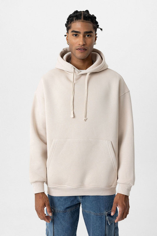 Basic Oversize Kapüşonlu Cep Detaylı Sweatshirt