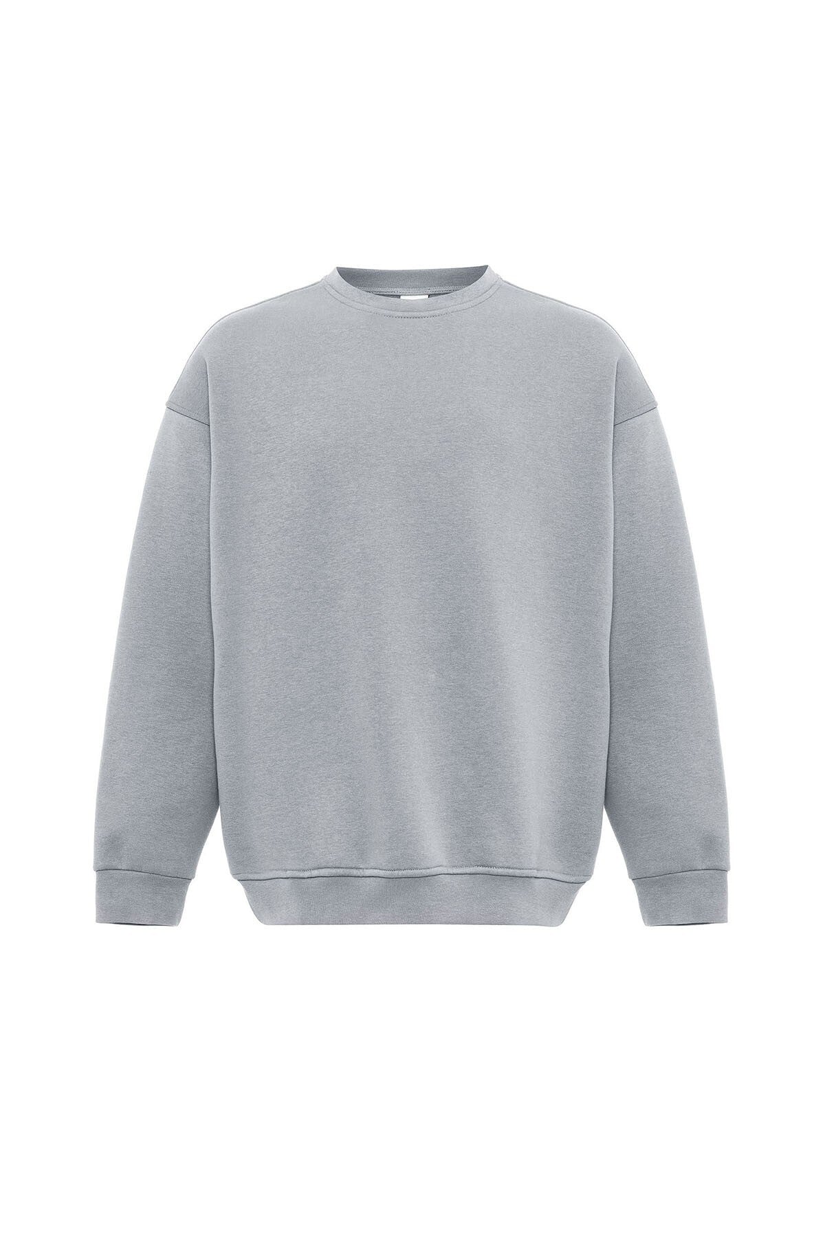 Basic Oversize Bisiklet Yaka Sweatshirt