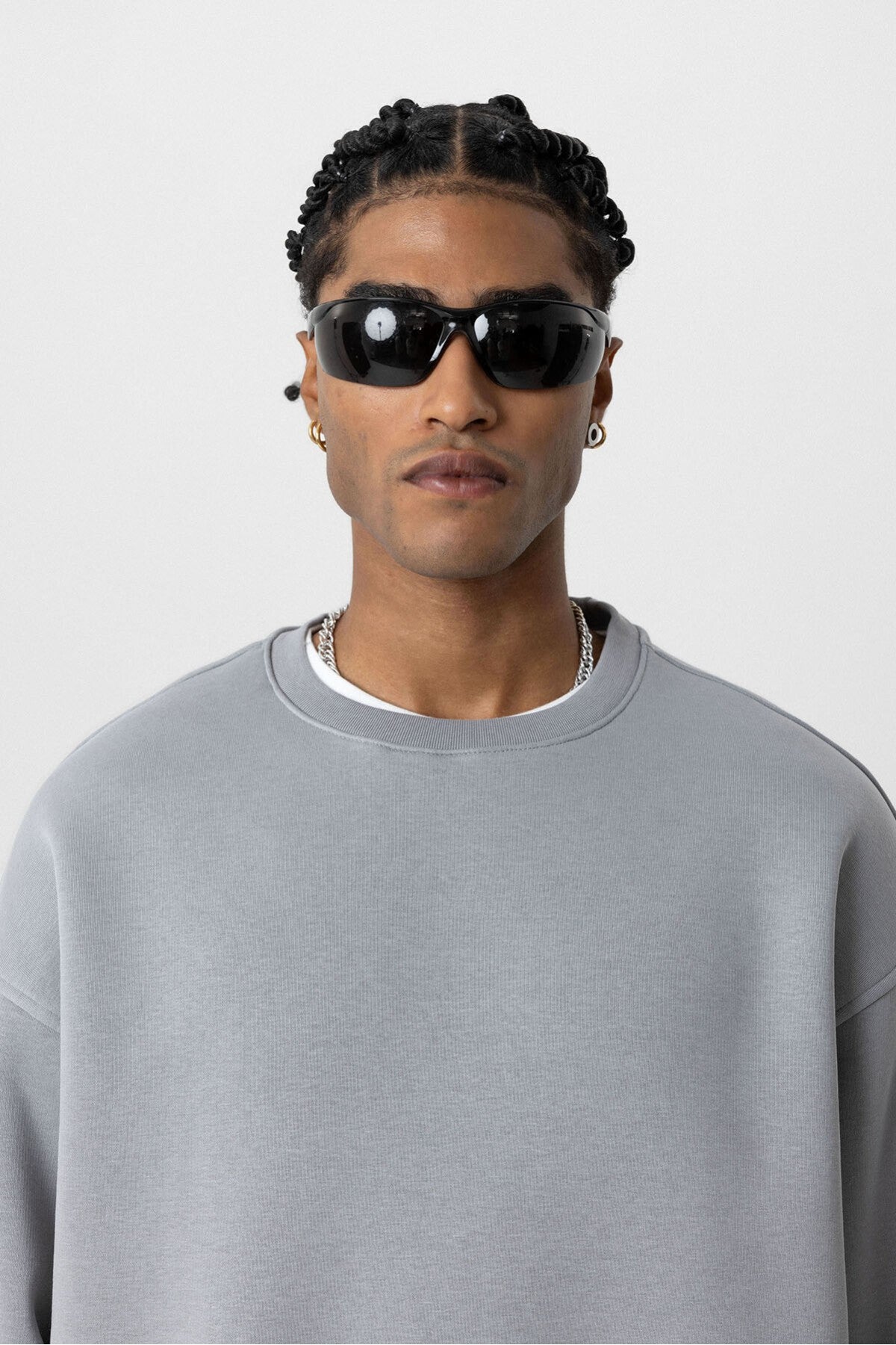 Basic Oversize Bisiklet Yaka Sweatshirt