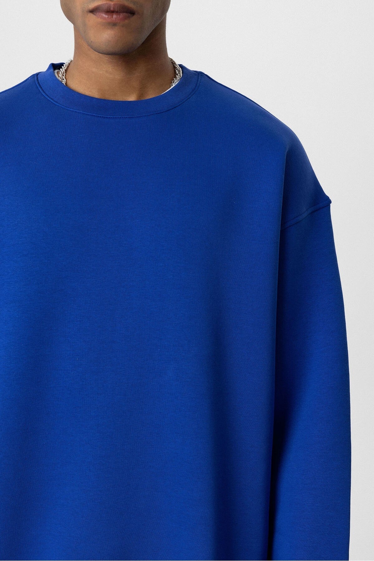 Basic Oversize Bisiklet Yaka Sweatshirt