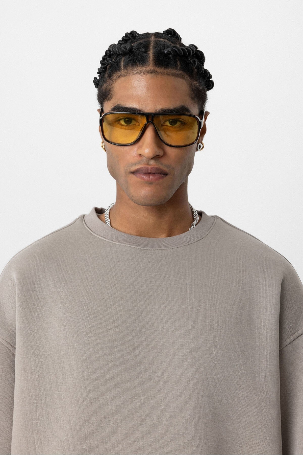 Basic Oversize Bisiklet Yaka Sweatshirt