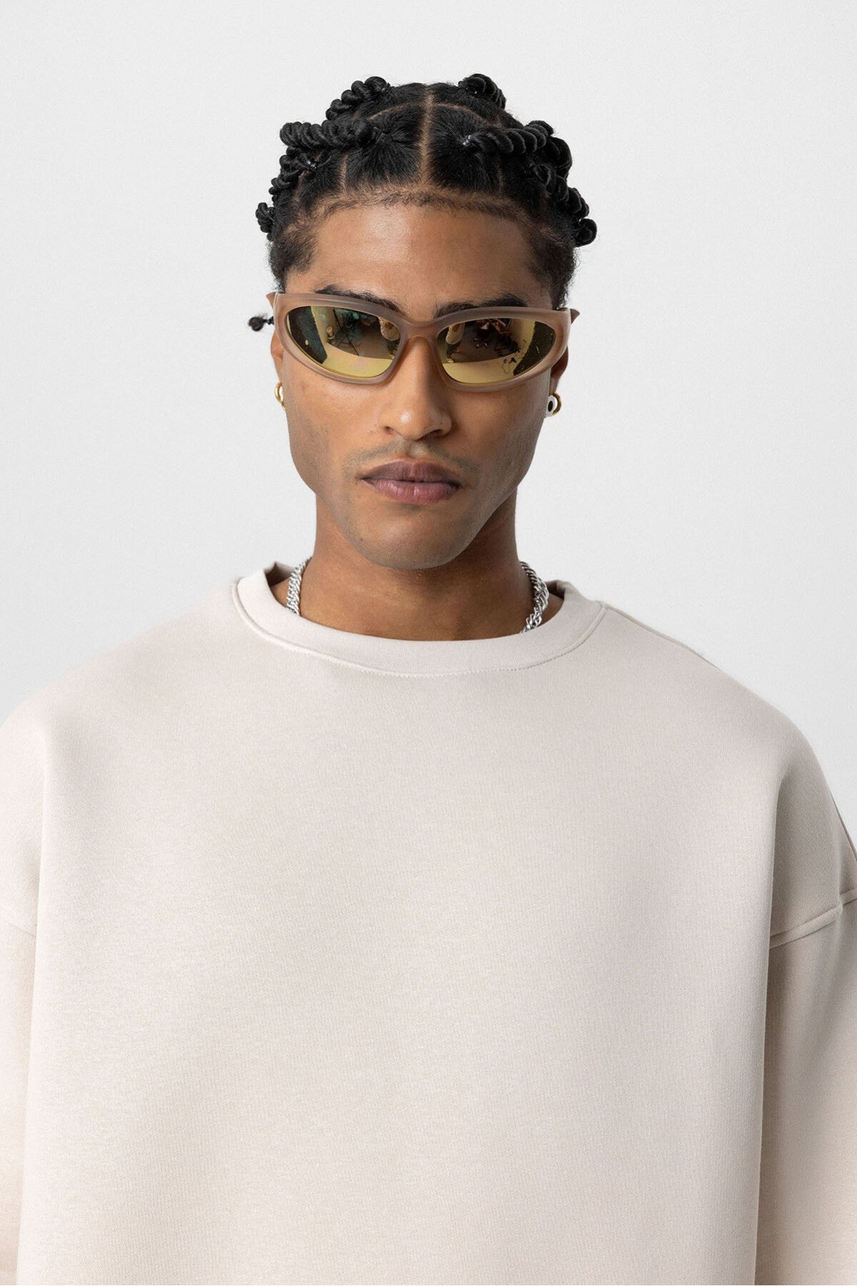 Basic Oversize Bisiklet Yaka Sweatshirt