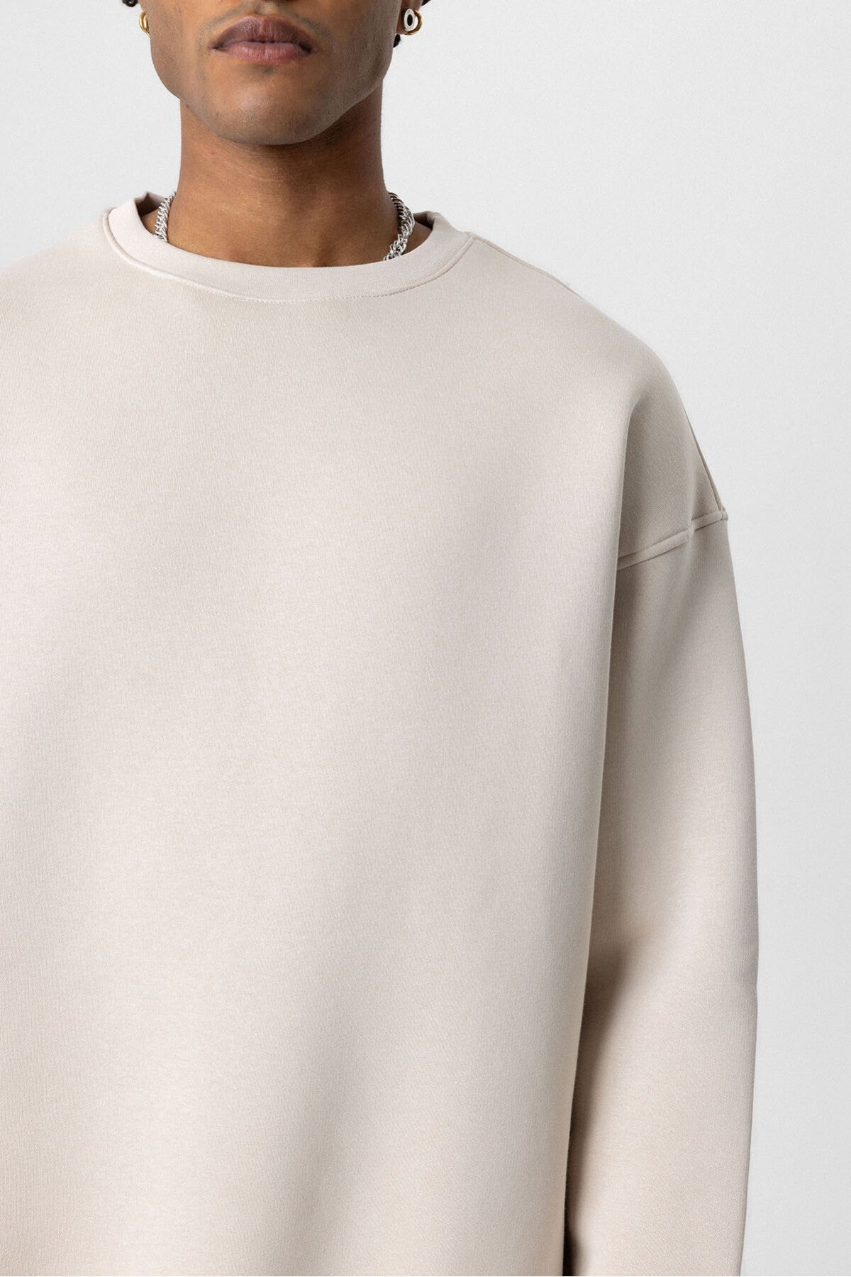 Basic Oversize Bisiklet Yaka Sweatshirt