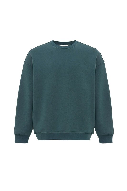 Basic Oversize Bisiklet Yaka Sweatshirt