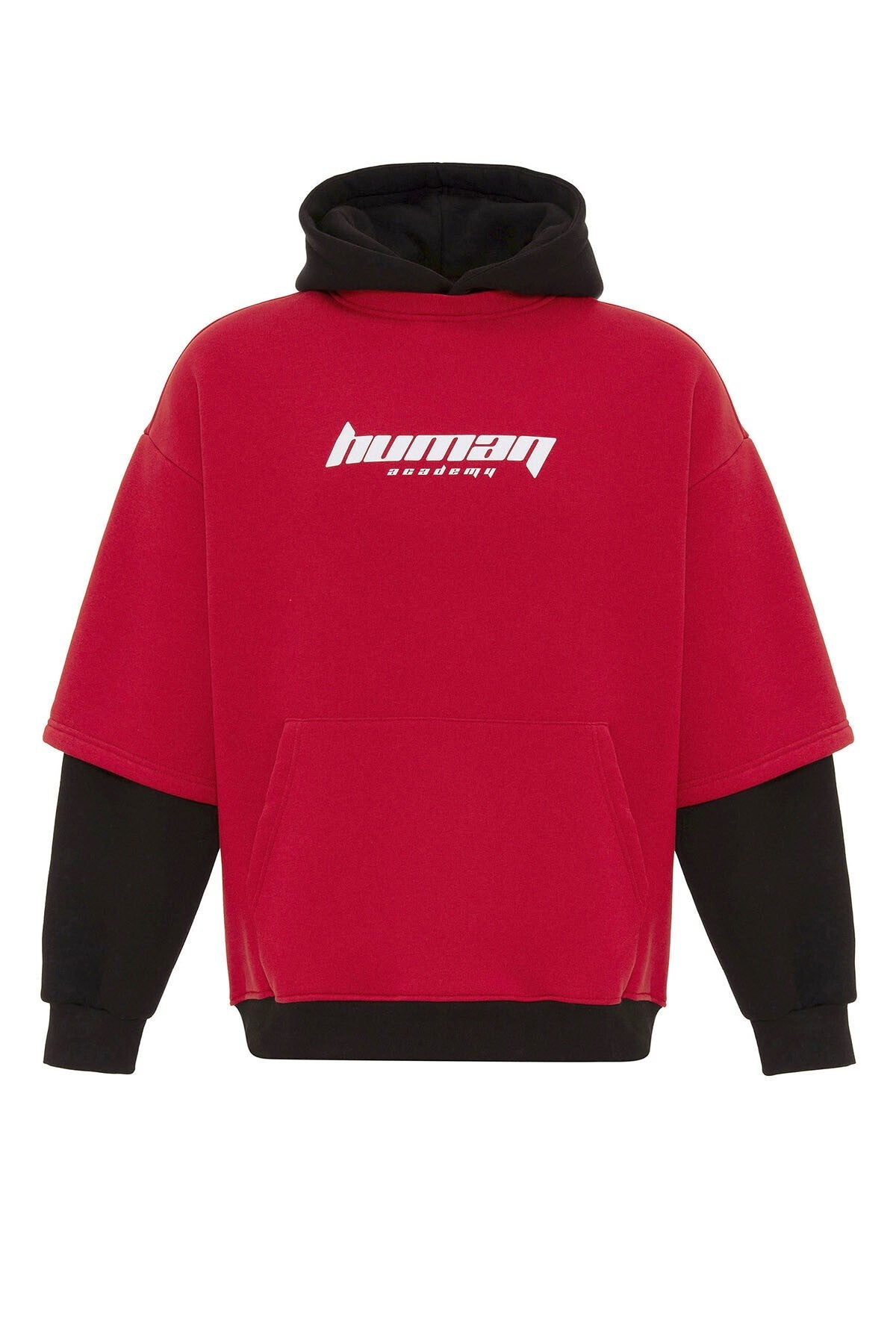 Baskılı Çift Kol Detaylı Oversize Sweatshirt