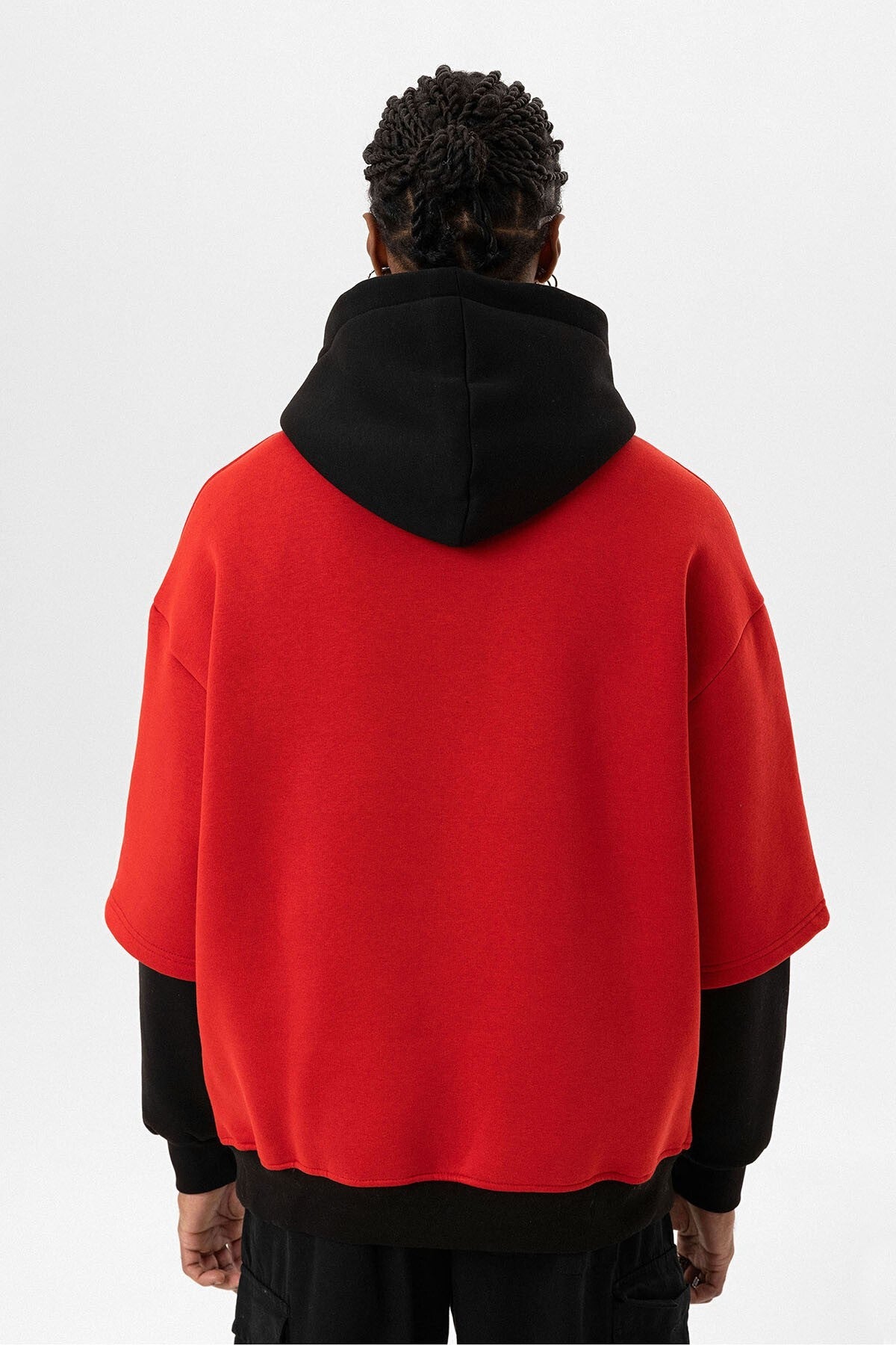Baskılı Çift Kol Detaylı Oversize Sweatshirt
