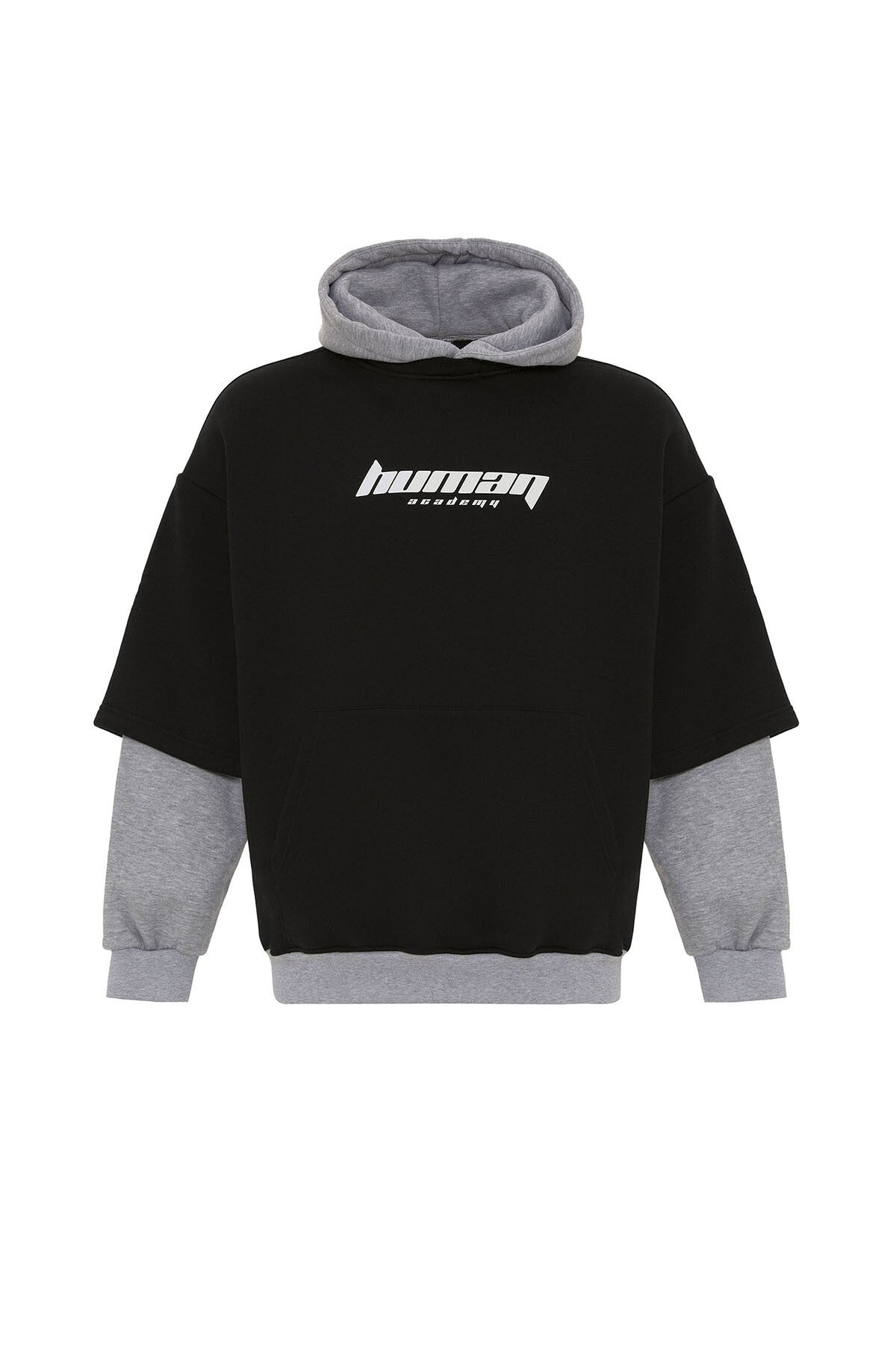 Baskılı Çift Kol Detaylı Oversize Sweatshirt