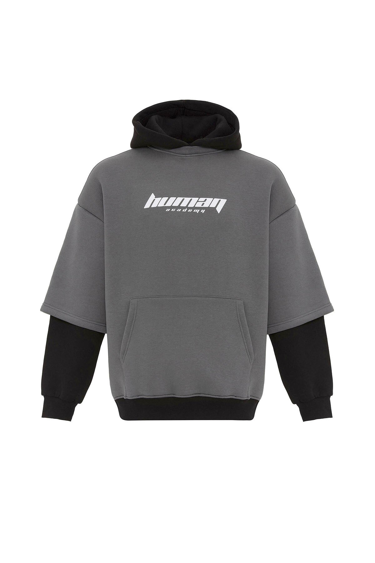 Baskılı Çift Kol Detaylı Oversize Sweatshirt
