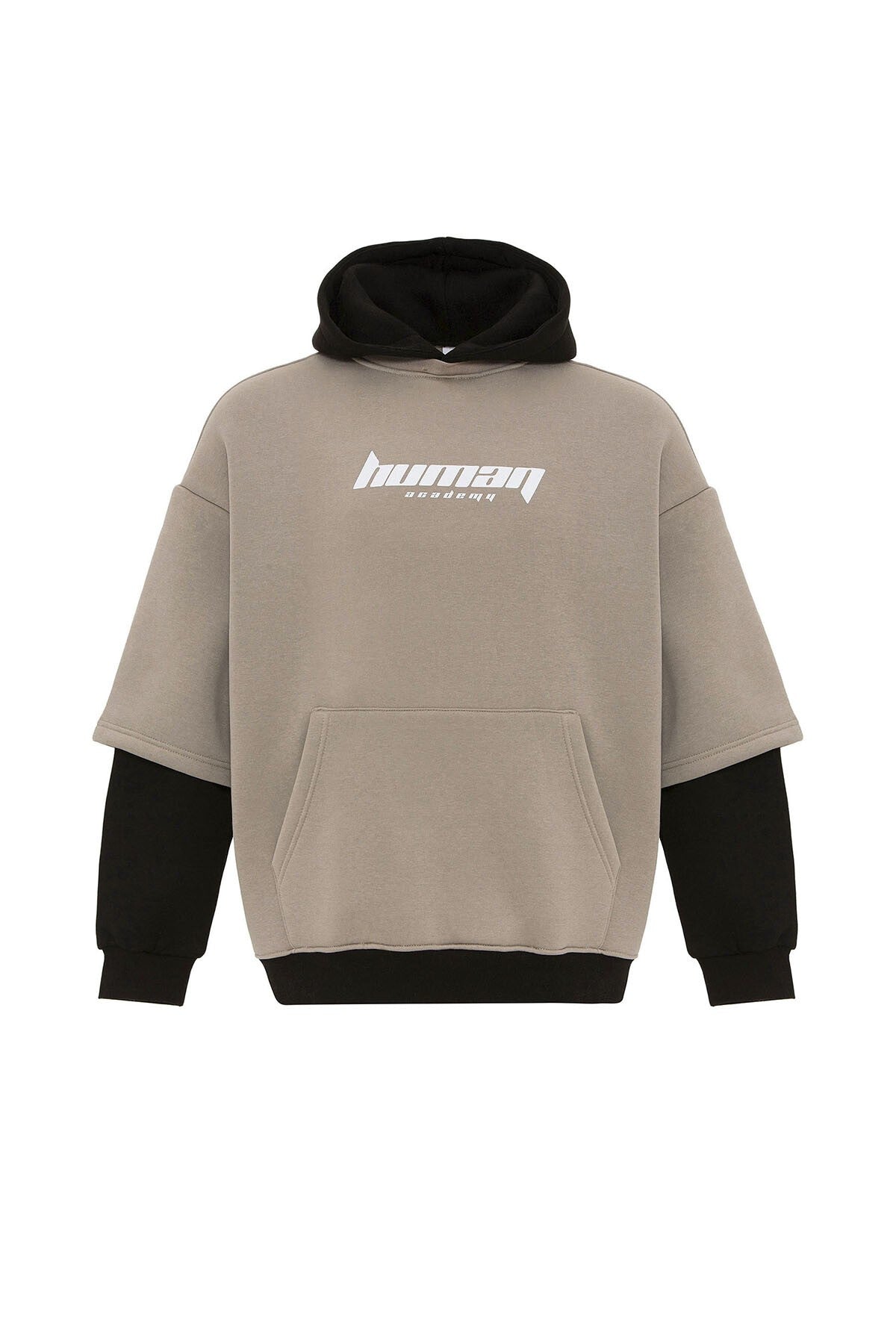 Baskılı Çift Kol Detaylı Oversize Sweatshirt