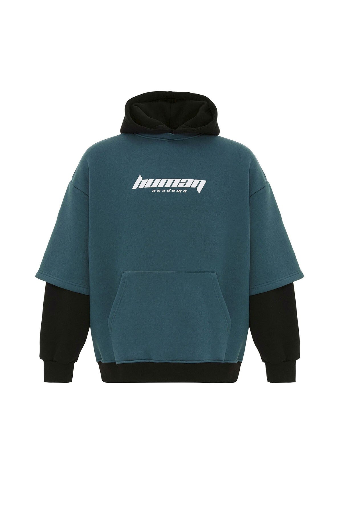 Baskılı Çift Kol Detaylı Oversize Sweatshirt