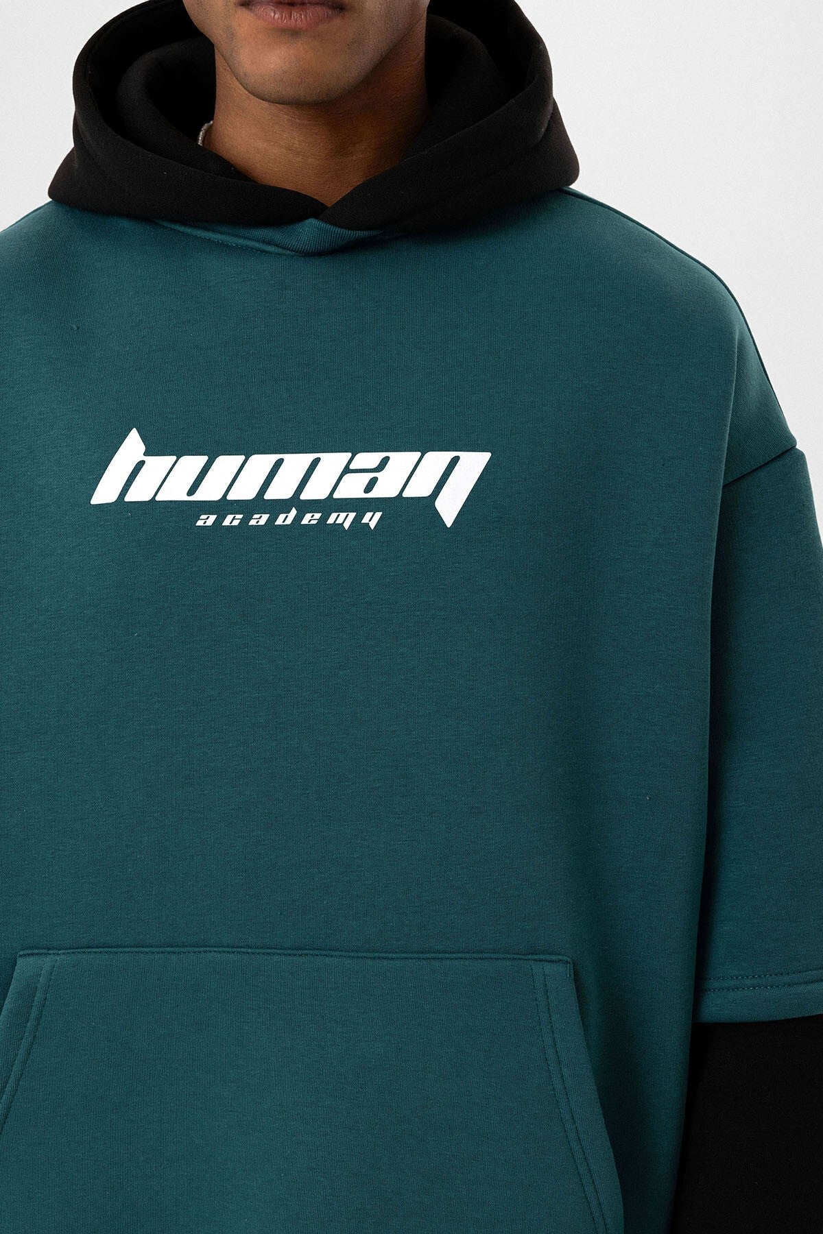 Baskılı Çift Kol Detaylı Oversize Sweatshirt