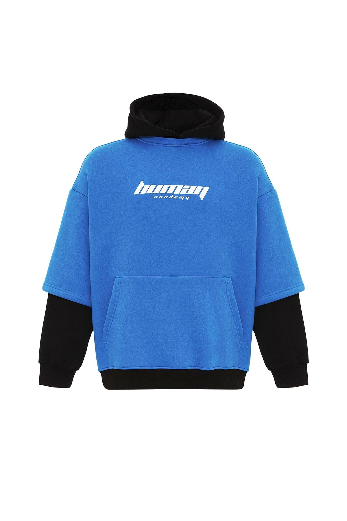 Baskılı Çift Kol Detaylı Oversize Sweatshirt