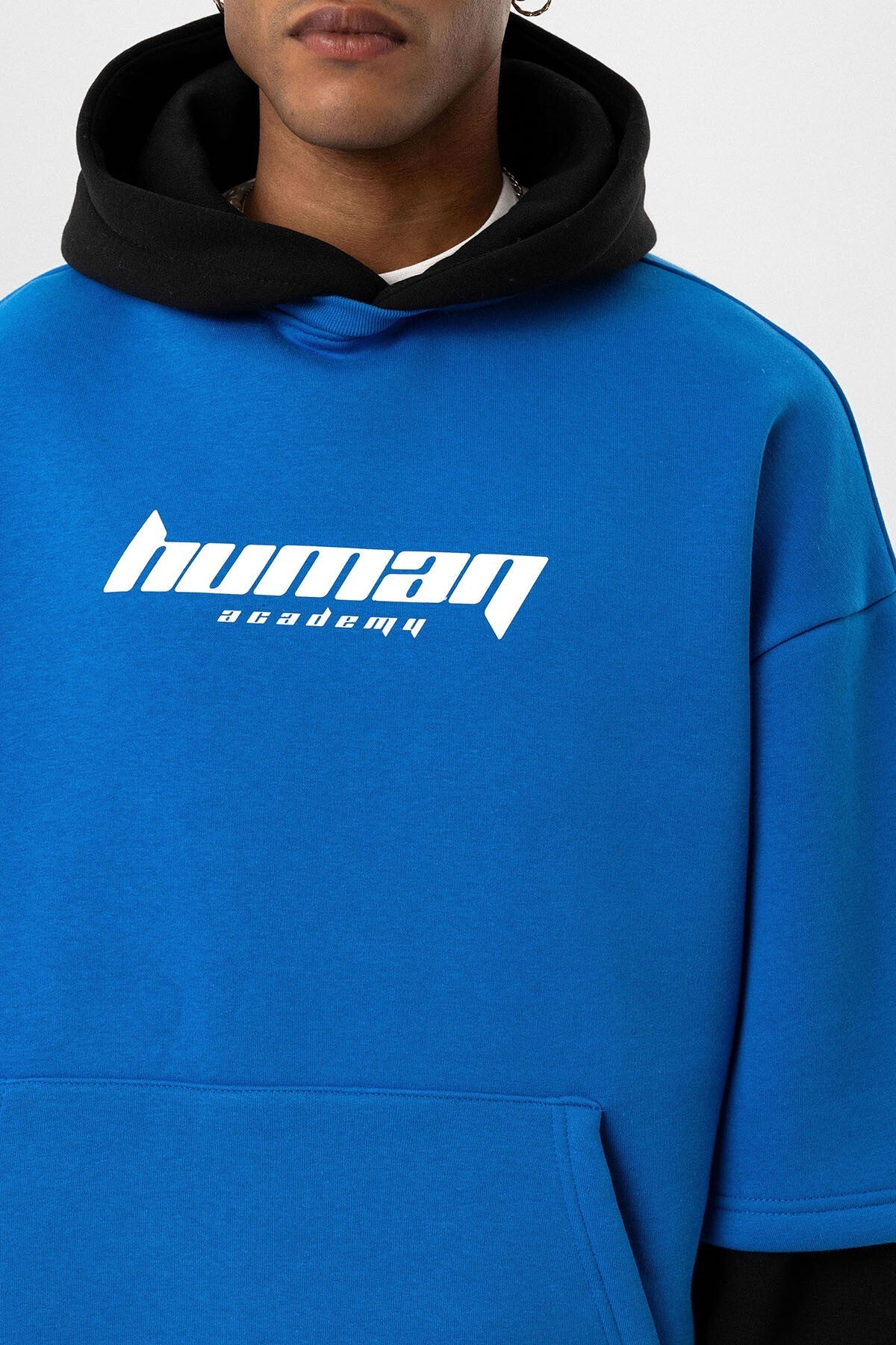 Baskılı Çift Kol Detaylı Oversize Sweatshirt