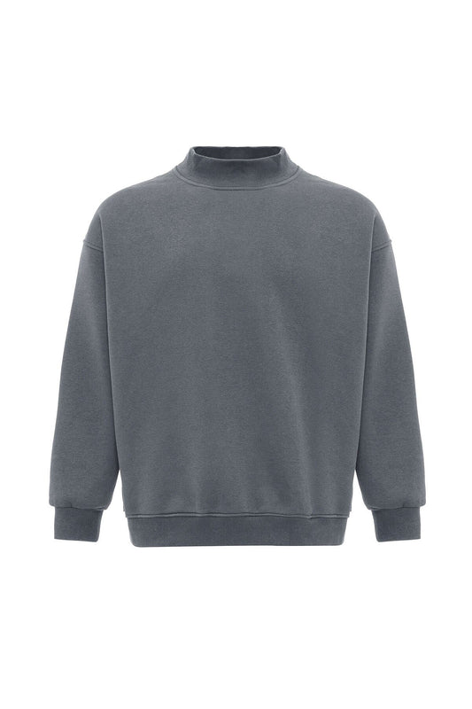 Basic Oversize Balıkçı Yaka Sweatshirt