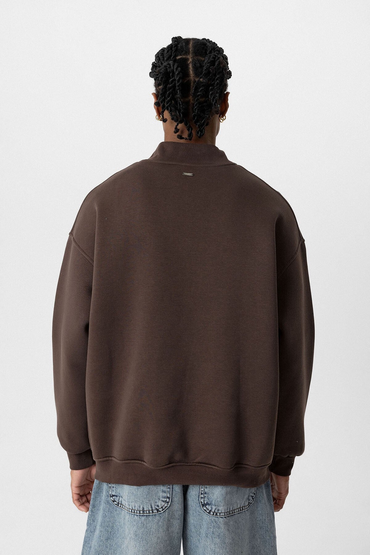Basic Oversize Balıkçı Yaka Sweatshirt