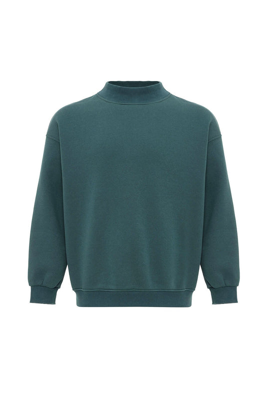 Basic Oversize Balıkçı Yaka Sweatshirt