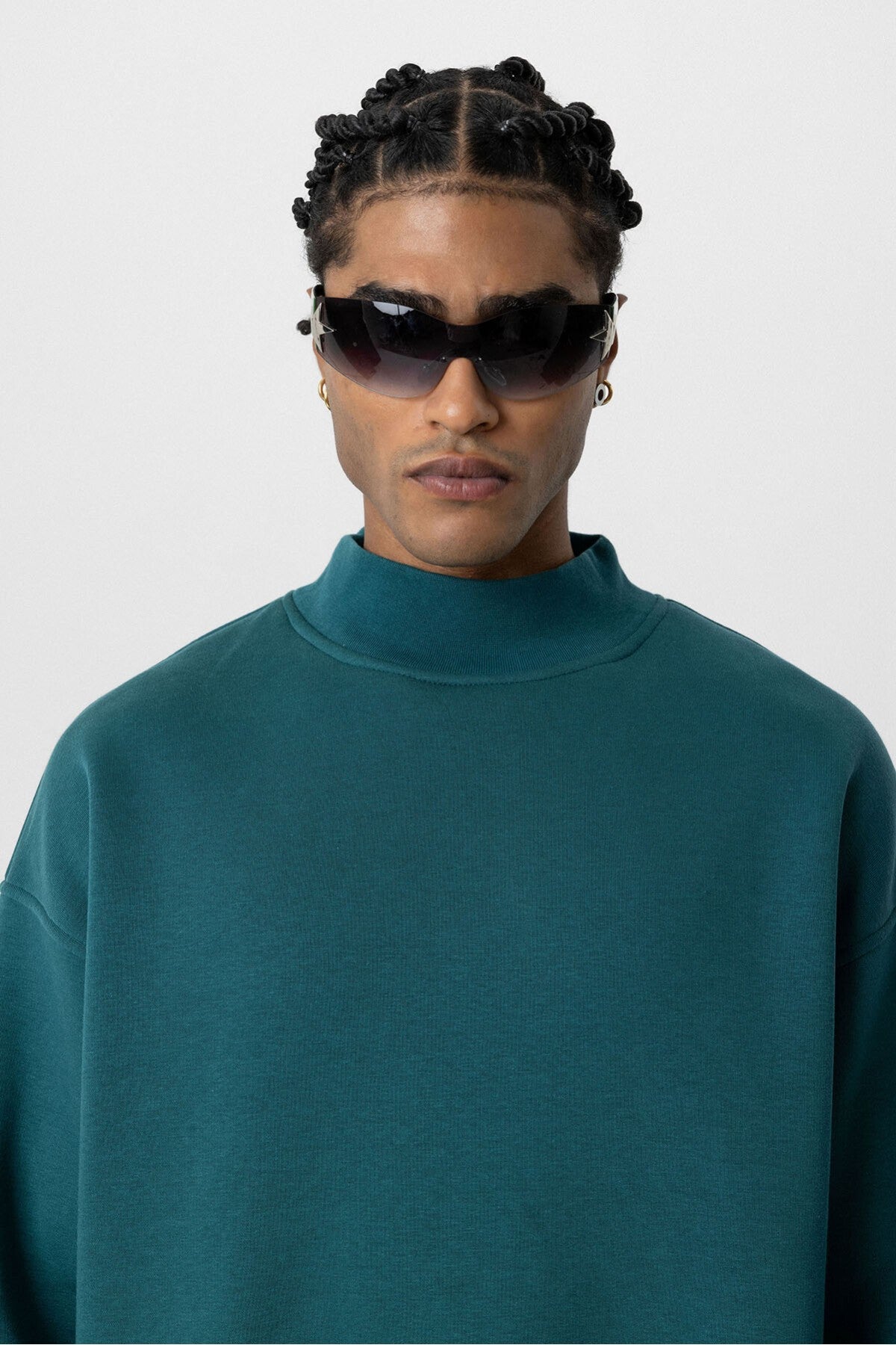 Basic Oversize Balıkçı Yaka Sweatshirt