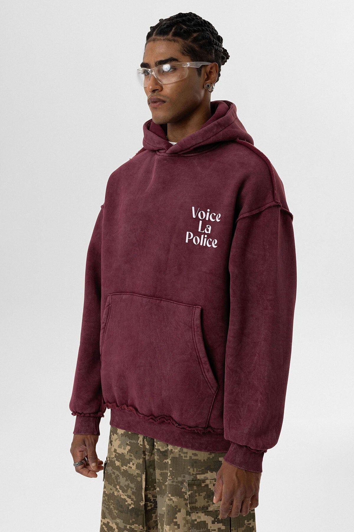 Arka Baskılı Oversize Kapüşonlu Sweatshirt V10-06